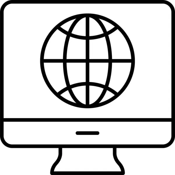 Icona Del Browser Internet Lcd — Vettoriale Stock