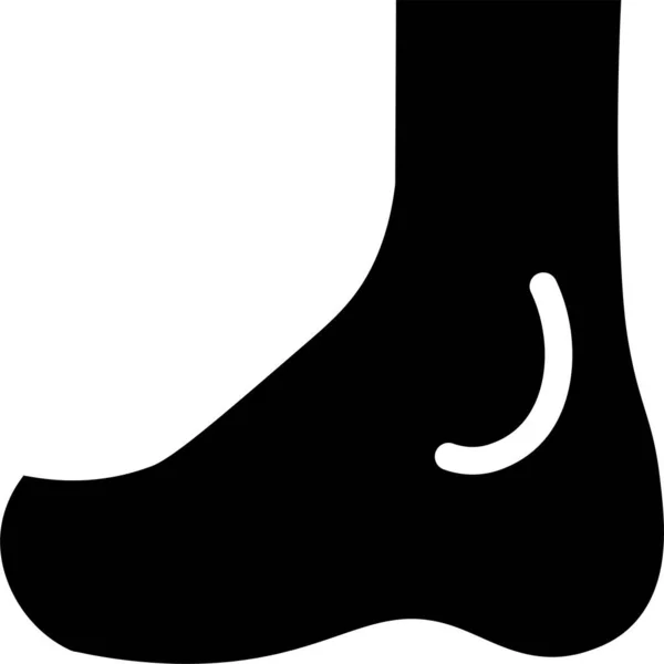 Ikona Poranění Nohy Pevném Stylu — Stockový vektor