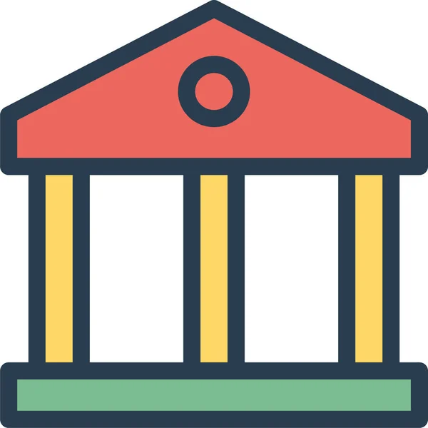 Ikona Sądu Budowy Banku Stylu Wypełnionym — Wektor stockowy