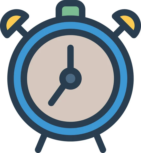 Alarm Alert Clock Icon Filled Outline Style — Stock Vector