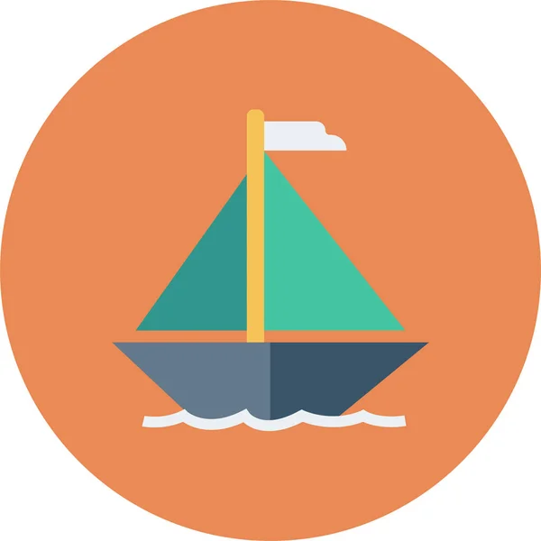 Auto Boat Ship Icon Flat Style — Stock Vector