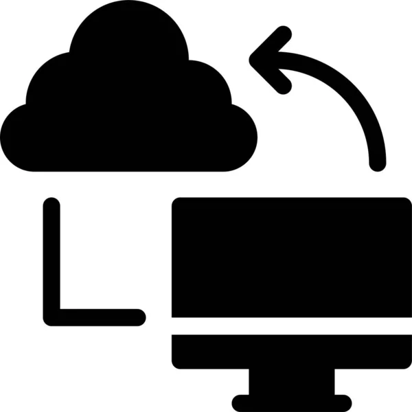 Zakelijke Cloud Bewolkt Pictogram Solide Stijl — Stockvector