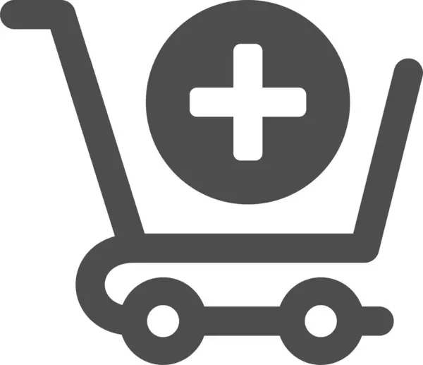 Shopping Add Shopping Cart Icon Solid Style — Stockvektor