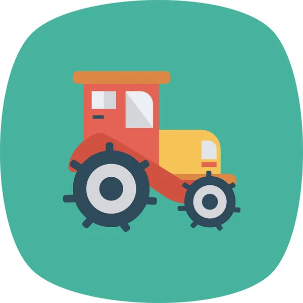 Auto Farming Tractor Icon Flat Style — Stock Vector