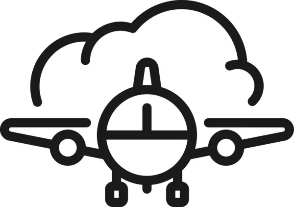 Flight Insurance Passenger Icon Outline Style — Stockvektor