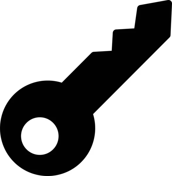 Access Key Lock Icon Solid Style — Stock Vector