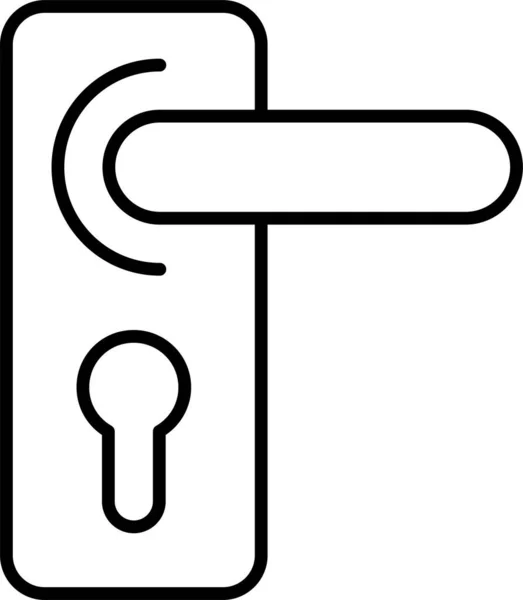 Icône Protection Casier Serrure Porte Dans Style Contour — Image vectorielle