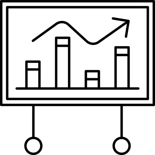 Gráfico Gráfico Gráfico Ícone Estilo Esboço — Vetor de Stock