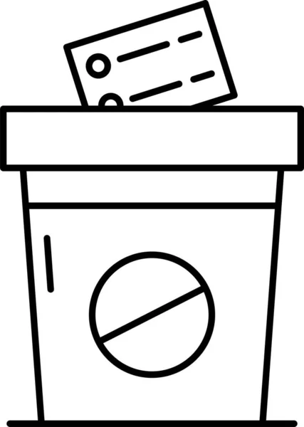 Ikona Hlasovacího Koše Stylu Osnovy — Stockový vektor