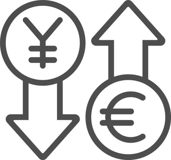 Umrechnungswährung Euro Symbol Umriss Stil — Stockvektor