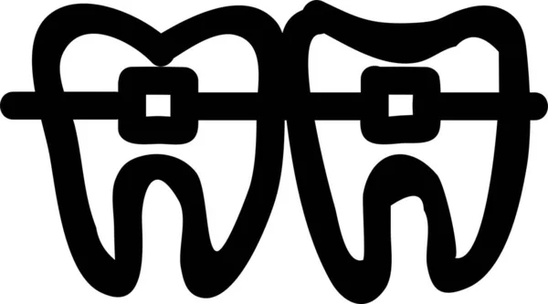 Vorbehalt Zahnfüllungssymbol Handgezeichneten Stil — Stockvektor