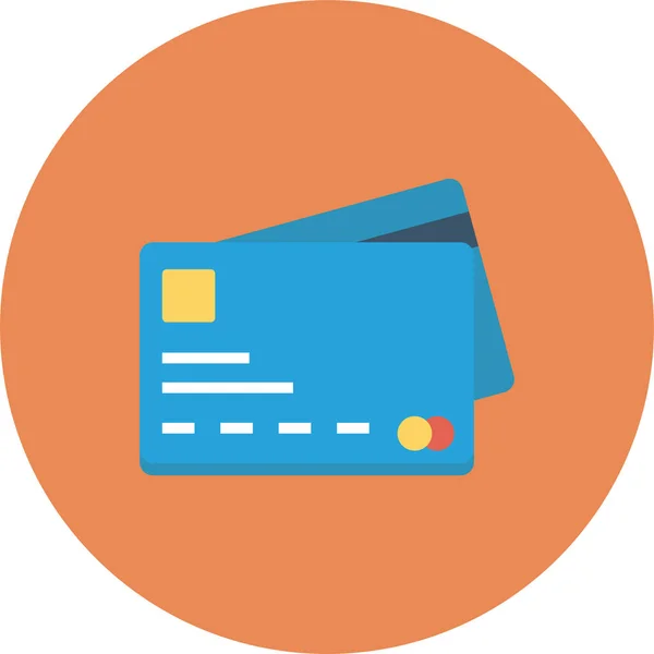 Ícone Cartão Crédito Bancário Estilo Plano — Vetor de Stock