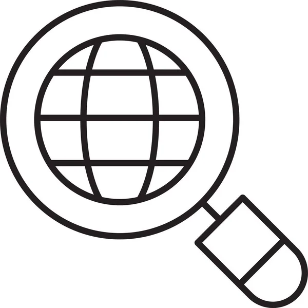 Navegador Icono Global Internet Estilo Esquema — Vector de stock