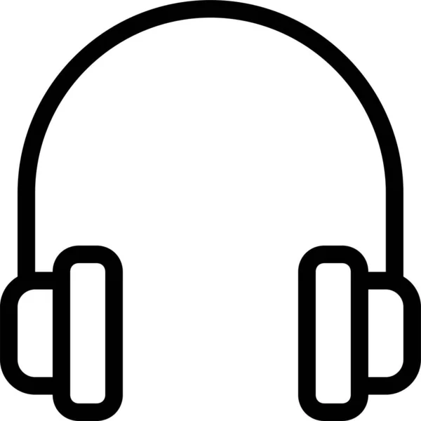 Écouteurs Mains Libres Icône Casque Dans Style Contour — Image vectorielle