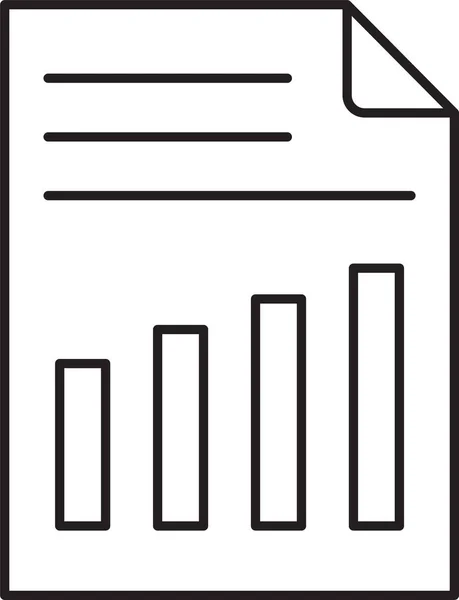 Icona Del Foglio Rapporto Del File Stile Contorno — Vettoriale Stock