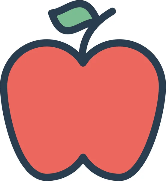 Яблуко Їдять Значок Їжі Заповненому Стилі — стоковий вектор