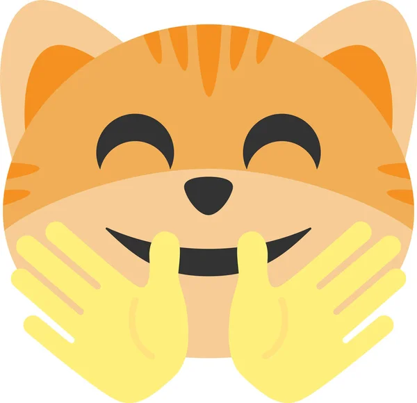Katt Emoji Ansikte Ikon — Stock vektor