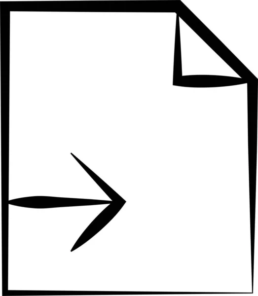 Document Exit Pictogram Handgetekende Stijl — Stockvector