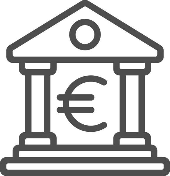 Bank Building Icon Flat Vector Symbol Uses Blue Color Rounded — Stockvektor