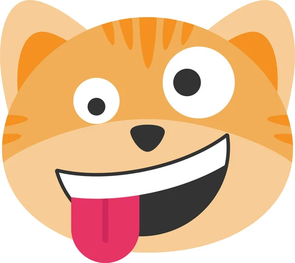 Cat Crazy Emoji Icon — Vettoriale Stock