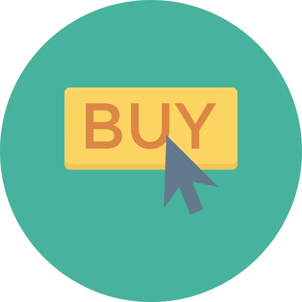 Kaufen Buynow Warenkorb Symbol Flachen Stil — Stockvektor