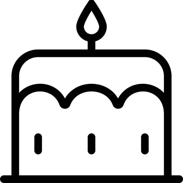 Икона Свечи Торта Стиле Наброска — стоковый вектор