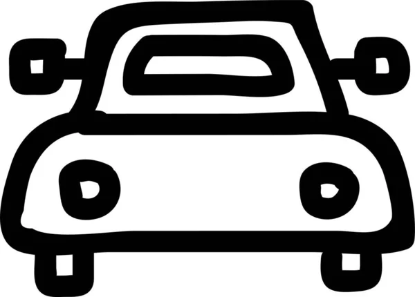 Automobile Car Electriccar Icon Handdrawn Style — Vettoriale Stock