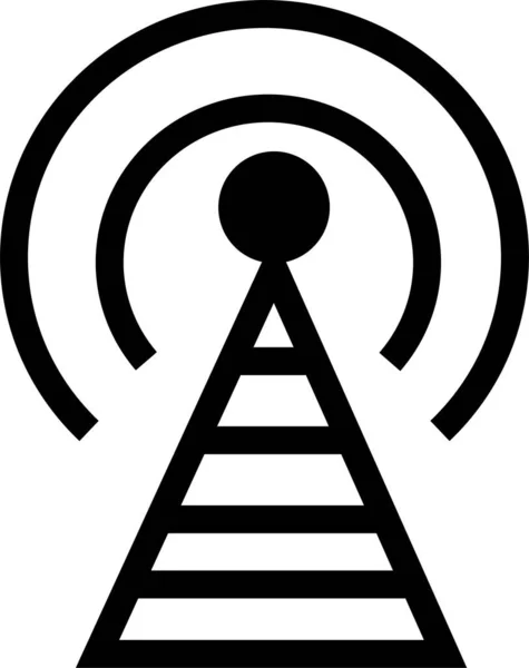 Icono Estación Señal Antena Estilo Sólido — Archivo Imágenes Vectoriales