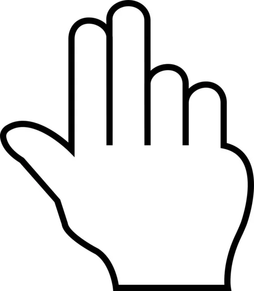 Нажмите Значок Двойной Руки Стиле Outline — стоковый вектор