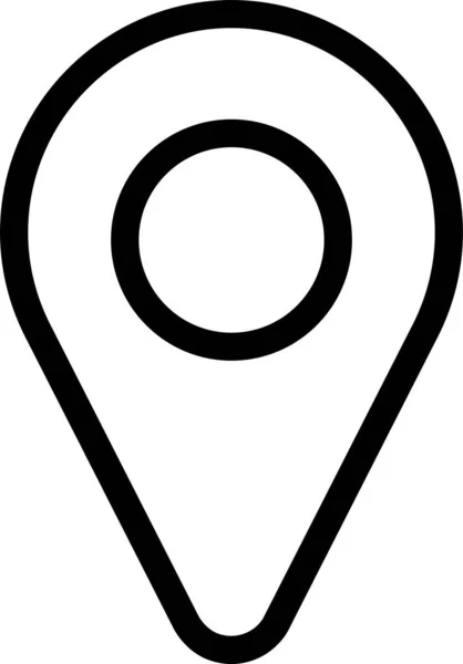 Locatie Kaart Marker Pictogram Omtrek Stijl — Stockvector