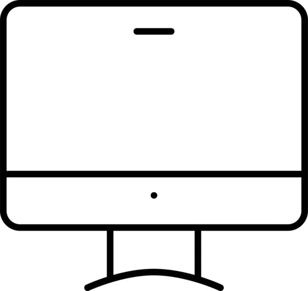 Számítógép Asztali Képernyő Ikon Körvonalazott Stílusban — Stock Vector