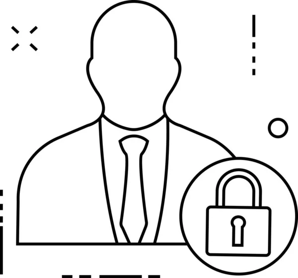 Lock Protection Security Icon Outline Style — Stock Vector