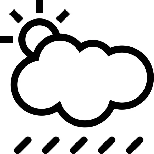屋外アドベンチャーカテゴリの気候雲雨のアイコン — ストックベクタ