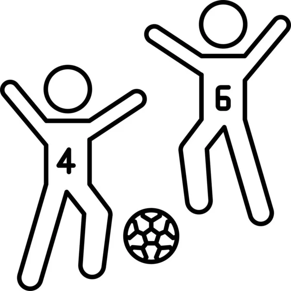 Voetbal Spel Speler Pictogram Omtrek Stijl — Stockvector