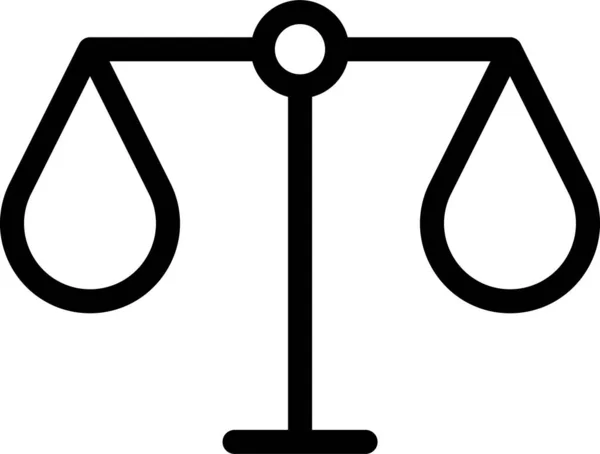 Сбалансировать Иконку Правосудия Суда Стиле Наброска — стоковый вектор