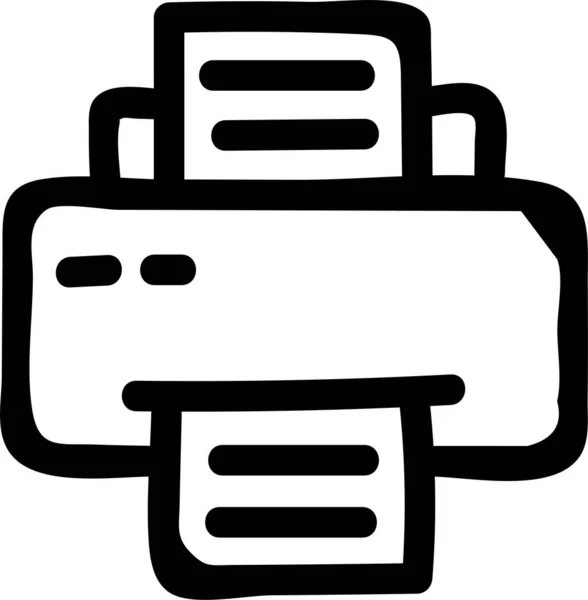 Copy Fax Print Icon Handdrawn Style — Stockvektor