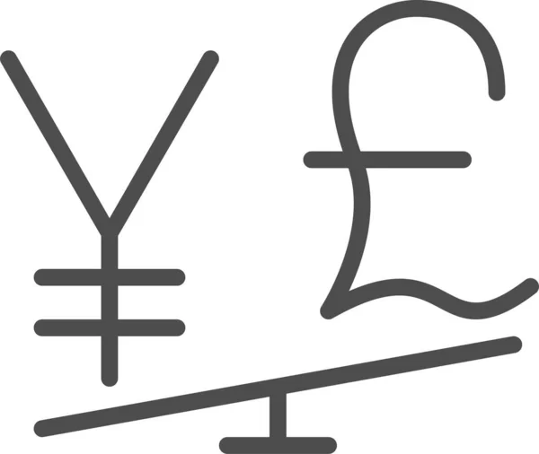 Conversion Currency Exchange Rate Icon Outline Style — Vetor de Stock