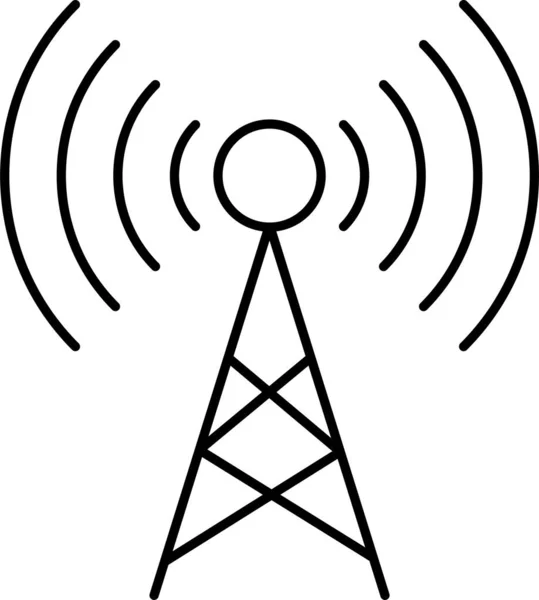 Ícone Sem Fio Sinal Torre —  Vetores de Stock