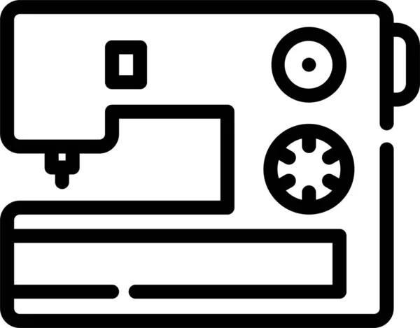 Equipamento Costureira Ícone Tecido — Vetor de Stock