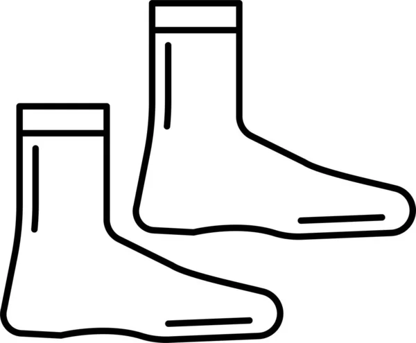 アウトラインスタイルの服ゲーム靴下のアイコン — ストックベクタ