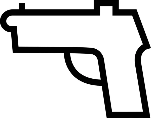 Pistola Militar Arma Ícone Estilo Esboço — Vetor de Stock