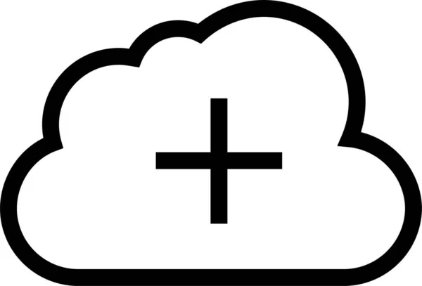 Add Cloud Cloud Computing Icon Outline Style — Stock Vector