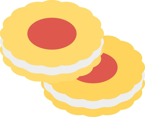 Galletas Galletas Icono Comida Estilo Plano — Vector de stock