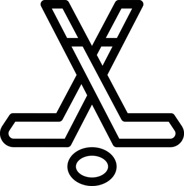 Juego Icono Hockey Sobre Hielo Estilo Esquema — Vector de stock