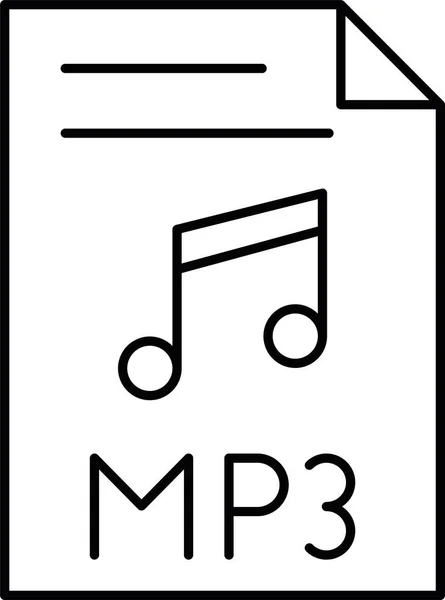 Audio Datei Mp3 Symbol Der Kategorie Ton Musik — Stockvektor