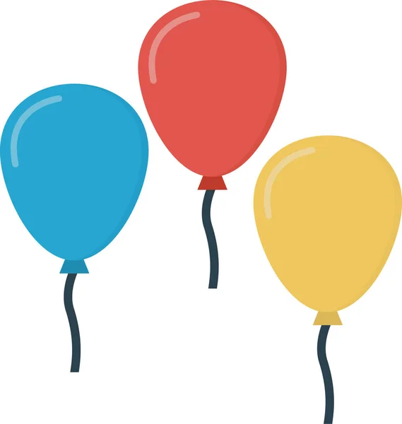 Ícone Festa Decoração Balão Estilo Plano —  Vetores de Stock