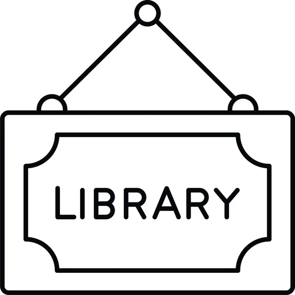 Board Hanging Library Icon Outline Style — Vettoriale Stock