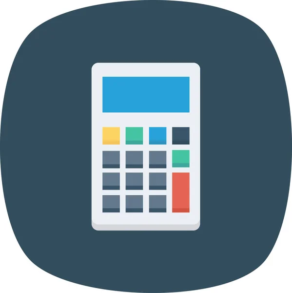 Calculate Calculation Calculator Icon Flat Style — Stock Vector