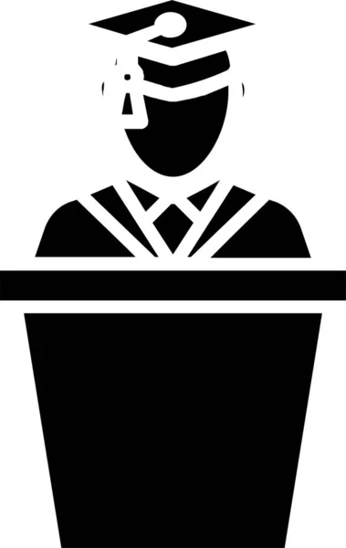 Graduate Speech Student Icon Icon Solid Style — Stock vektor