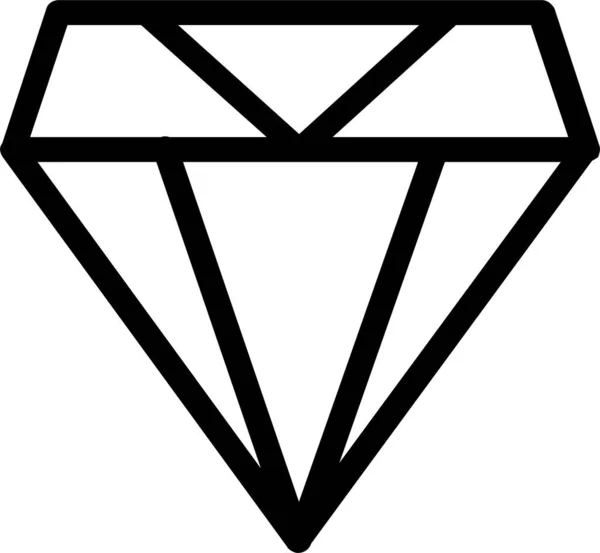 アウトラインスタイルのダイヤモンドファイナンス宝石のアイコン — ストックベクタ